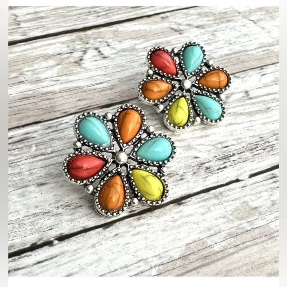 Multicolor flower Earrings #2147